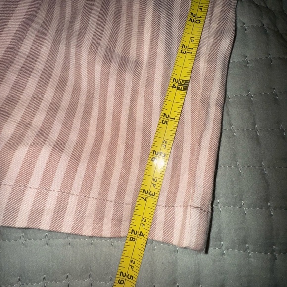NEW Nic+Zoe Cafe Straight Leg Pant striped pockets pull on linen beige Sz 8 VGUC - Picture 4 of 10